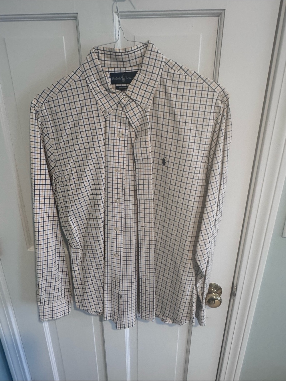 Ralph Lauren Yellow and Navy Plaid Button-Down Shirt
